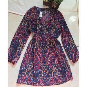 Metaphor Faux Wrap Print Dress